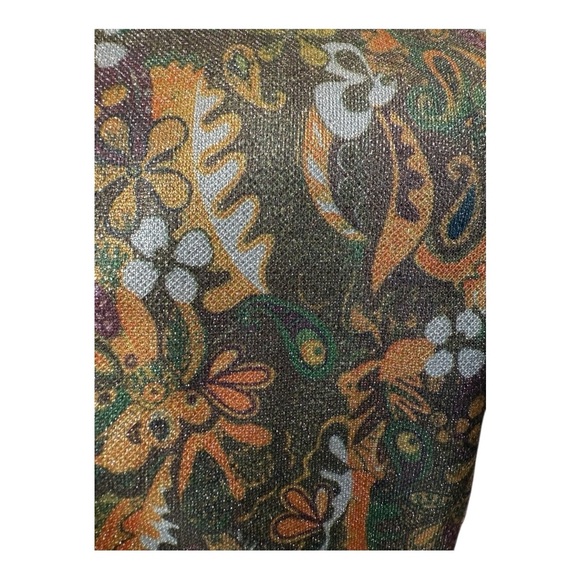 Chelsea & Violet Zayla Green Sparkle Floral Print Tall Boots NEW Retro Groovy 70 - Picture 3 of 14